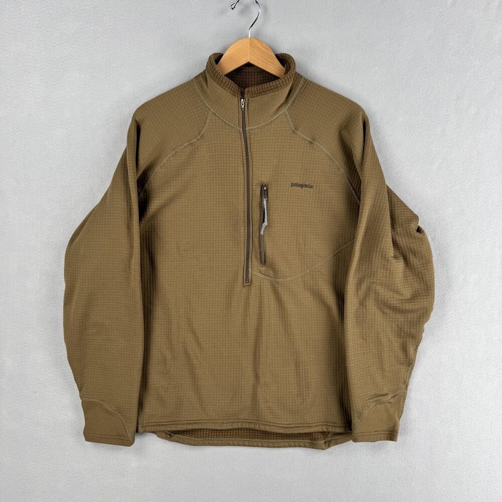 Patagonia MARS R1 Flash Pullover Mens XL Coyote Brown Polartec Military